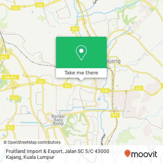 Fruitland Import & Export, Jalan SC 5 / C 43000 Kajang map