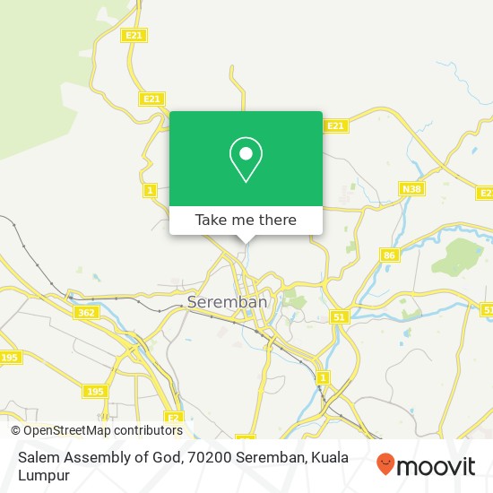 Salem Assembly of God, 70200 Seremban map