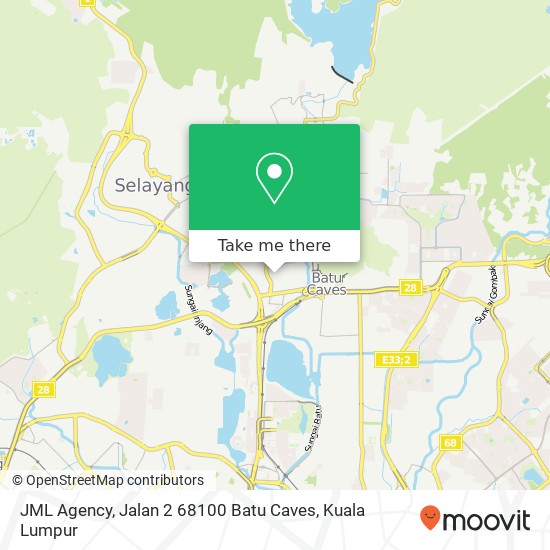 Peta JML Agency, Jalan 2 68100 Batu Caves