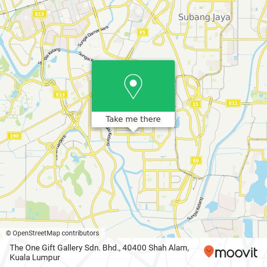 Peta The One Gift Gallery Sdn. Bhd., 40400 Shah Alam