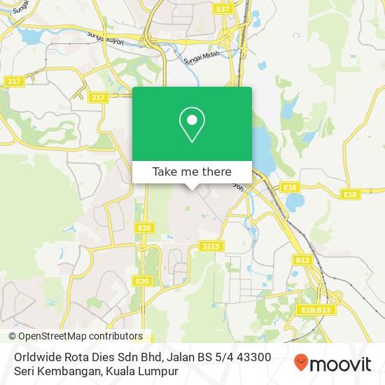 Peta Orldwide Rota Dies Sdn Bhd, Jalan BS 5 / 4 43300 Seri Kembangan