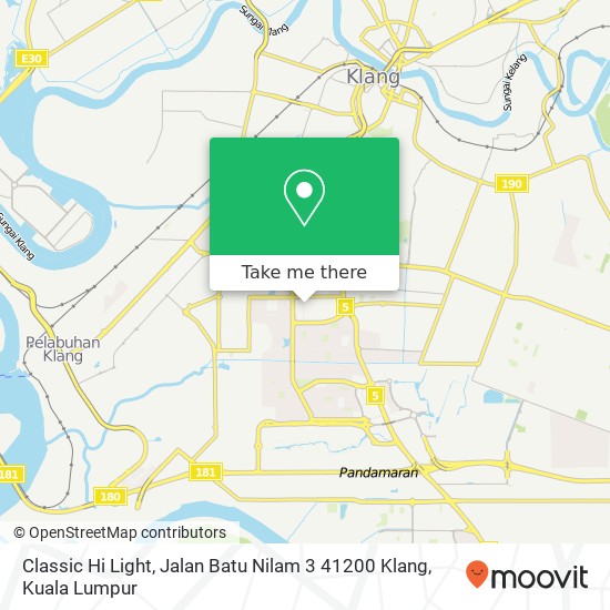 Classic Hi Light, Jalan Batu Nilam 3 41200 Klang map