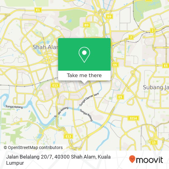 Peta Jalan Belalang 20 / 7, 40300 Shah Alam