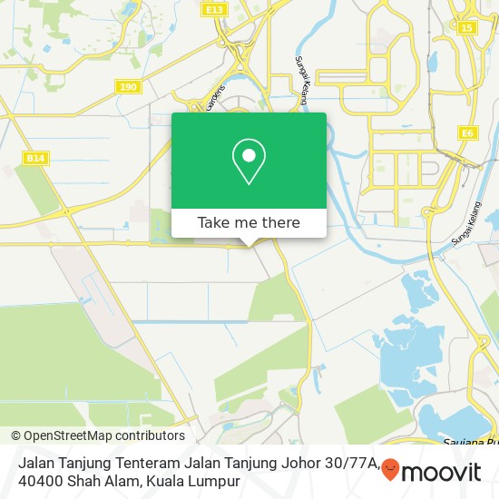 Peta Jalan Tanjung Tenteram Jalan Tanjung Johor 30 / 77A, 40400 Shah Alam