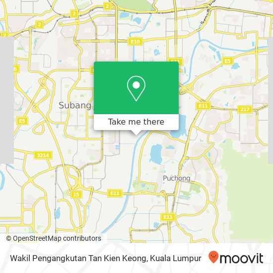 Peta Wakil Pengangkutan Tan Kien Keong