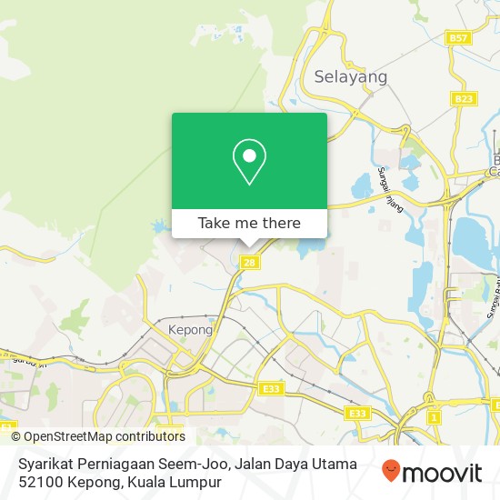 Peta Syarikat Perniagaan Seem-Joo, Jalan Daya Utama 52100 Kepong