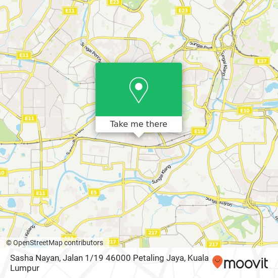 Peta Sasha Nayan, Jalan 1 / 19 46000 Petaling Jaya