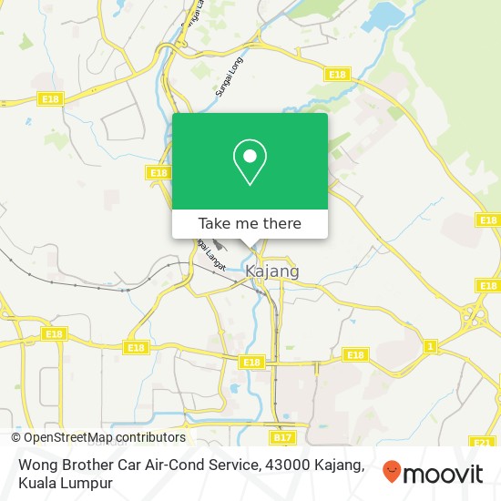 Peta Wong Brother Car Air-Cond Service, 43000 Kajang