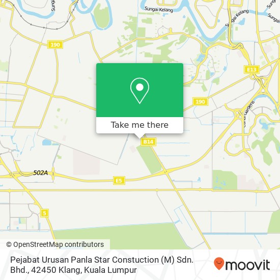 Pejabat Urusan Panla Star Constuction (M) Sdn. Bhd., 42450 Klang map