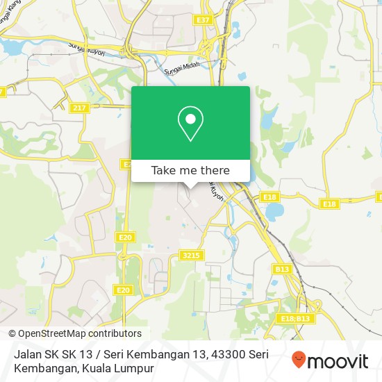 Peta Jalan SK SK 13 / Seri Kembangan 13, 43300 Seri Kembangan