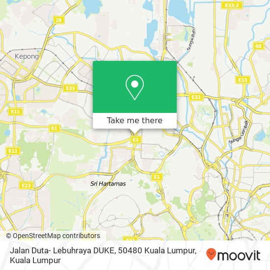 Peta Jalan Duta- Lebuhraya DUKE, 50480 Kuala Lumpur