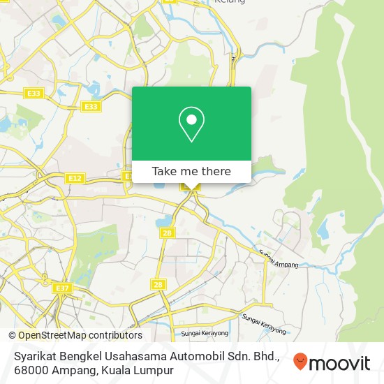 Syarikat Bengkel Usahasama Automobil Sdn. Bhd., 68000 Ampang map