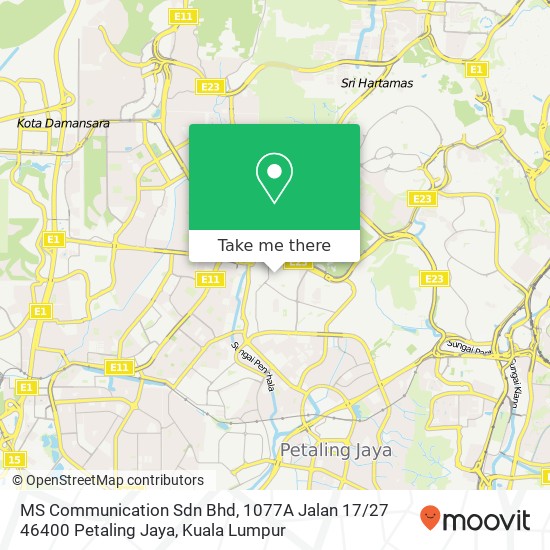 Peta MS Communication Sdn Bhd, 1077A Jalan 17 / 27 46400 Petaling Jaya