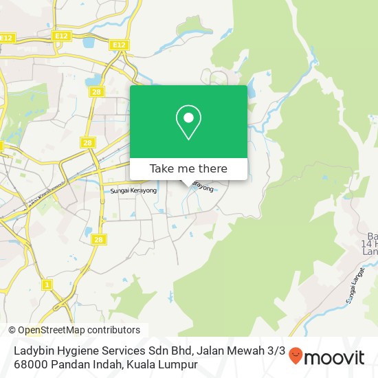 Ladybin Hygiene Services Sdn Bhd, Jalan Mewah 3 / 3 68000 Pandan Indah map