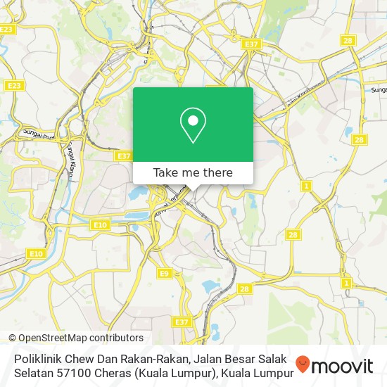 Peta Poliklinik Chew Dan Rakan-Rakan, Jalan Besar Salak Selatan 57100 Cheras (Kuala Lumpur)