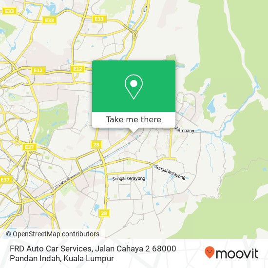 Peta FRD Auto Car Services, Jalan Cahaya 2 68000 Pandan Indah