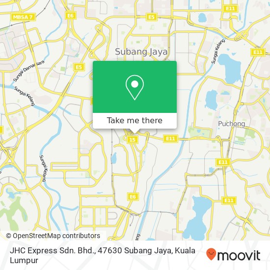 Peta JHC Express Sdn. Bhd., 47630 Subang Jaya