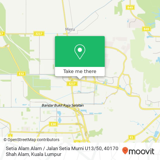 Peta Setia Alam Alam / Jalan Setia Murni U13 / 50, 40170 Shah Alam