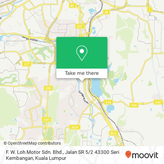 F. W. Loh Motor Sdn. Bhd., Jalan SR 5 / 2 43300 Seri Kembangan map