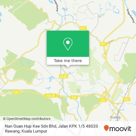 Peta Nan Guan Hup Kee Sdn Bhd, Jalan KPK 1 / 5 48020 Rawang