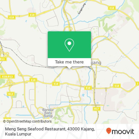 Peta Meng Seng Seafood Restaurant, 43000 Kajang