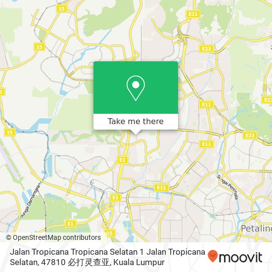 Jalan Tropicana Tropicana Selatan 1 Jalan Tropicana Selatan, 47810 必打灵查亚 map