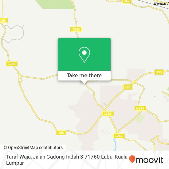 Peta Taraf Waja, Jalan Gadong Indah 3 71760 Labu