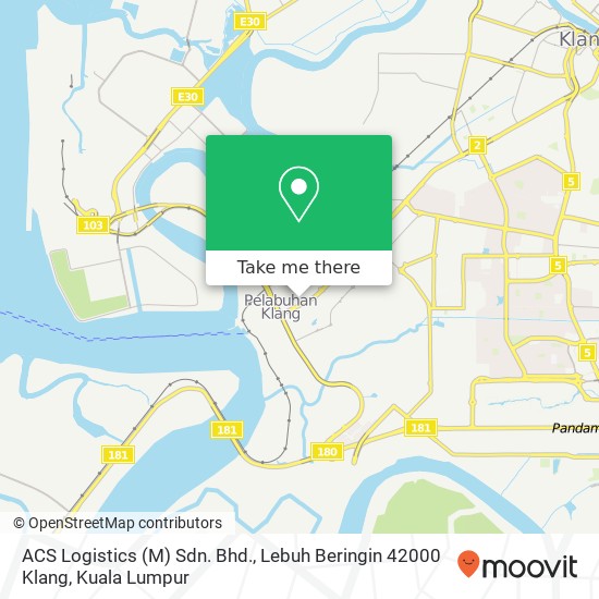 ACS Logistics (M) Sdn. Bhd., Lebuh Beringin 42000 Klang map