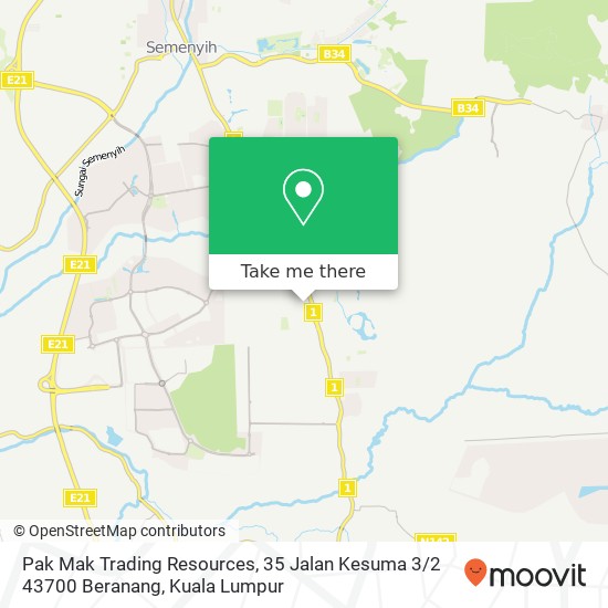 Peta Pak Mak Trading Resources, 35 Jalan Kesuma 3 / 2 43700 Beranang