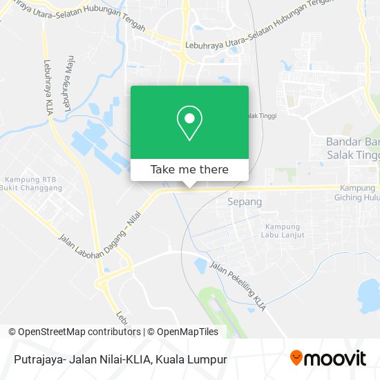 Putrajaya- Jalan Nilai-KLIA map