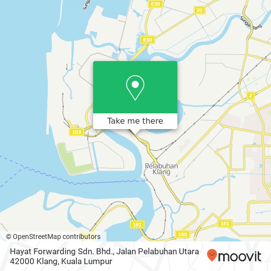 Hayat Forwarding Sdn. Bhd., Jalan Pelabuhan Utara 42000 Klang map