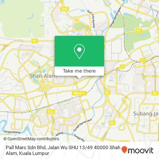 Peta Pall Marc Sdn Bhd, Jalan Wu SHU 13 / 49 40000 Shah Alam