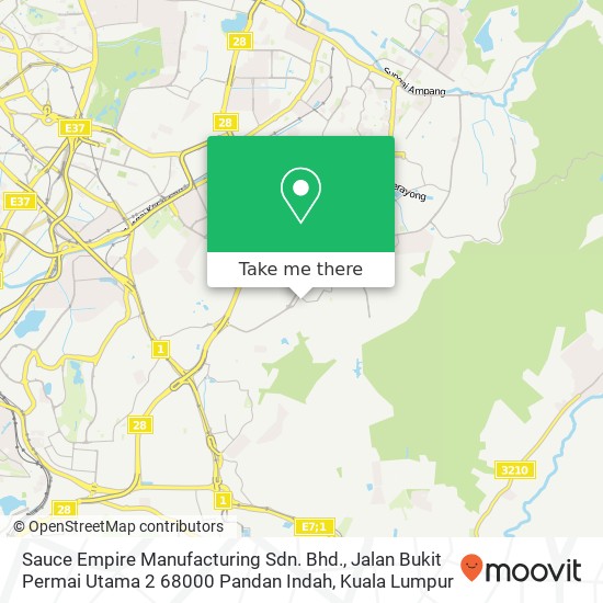 Peta Sauce Empire Manufacturing Sdn. Bhd., Jalan Bukit Permai Utama 2 68000 Pandan Indah