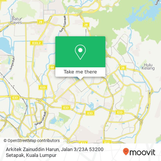 Peta Arkitek Zainuddin Harun, Jalan 3 / 23A 53200 Setapak