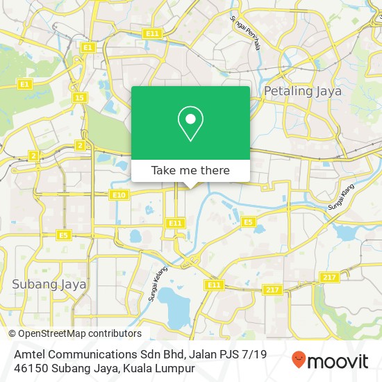 Amtel Communications Sdn Bhd, Jalan PJS 7 / 19 46150 Subang Jaya map