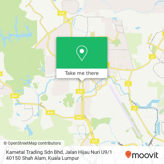 Kametal Trading Sdn Bhd, Jalan Hijau Nuri U9 / 1 40150 Shah Alam map