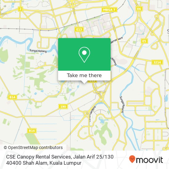 CSE Canopy Rental Services, Jalan Arif 25 / 130 40400 Shah Alam map