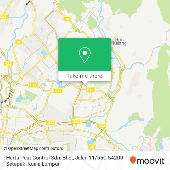Peta Harta Pest Control Sdn. Bhd., Jalan 11 / 55C 54200 Setapak