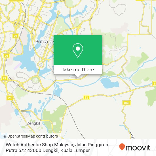 Watch Authentic Shop Malaysia, Jalan Pinggiran Putra 5 / 2 43000 Dengkil map