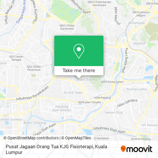 Pusat Jagaan Orang Tua KJG Fisioterapi map