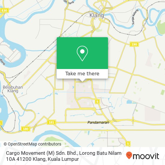 Cargo Movement (M) Sdn. Bhd., Lorong Batu Nilam 10A 41200 Klang map