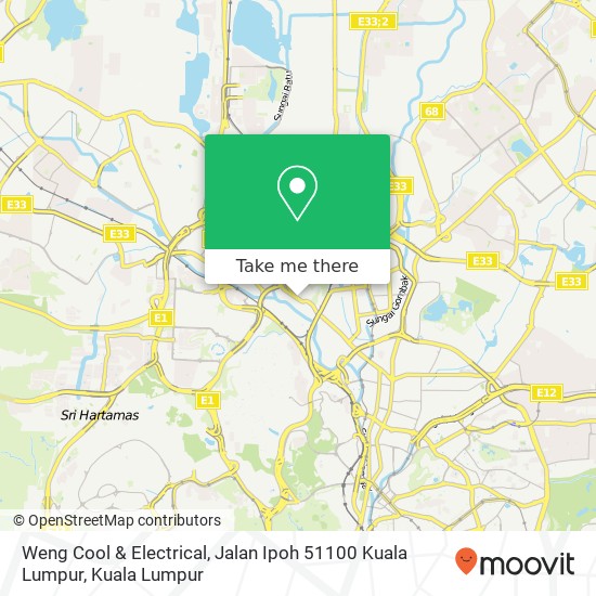 Peta Weng Cool & Electrical, Jalan Ipoh 51100 Kuala Lumpur