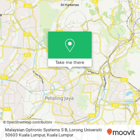 Malaysian Optronic Systems S B, Lorong Universiti 50603 Kuala Lumpur map