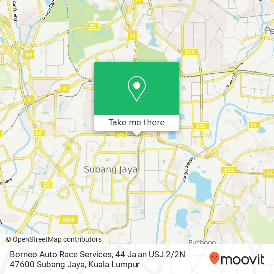 Peta Borneo Auto Race Services, 44 Jalan USJ 2 / 2N 47600 Subang Jaya