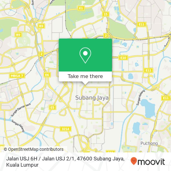 Peta Jalan USJ 6H / Jalan USJ 2 / 1, 47600 Subang Jaya