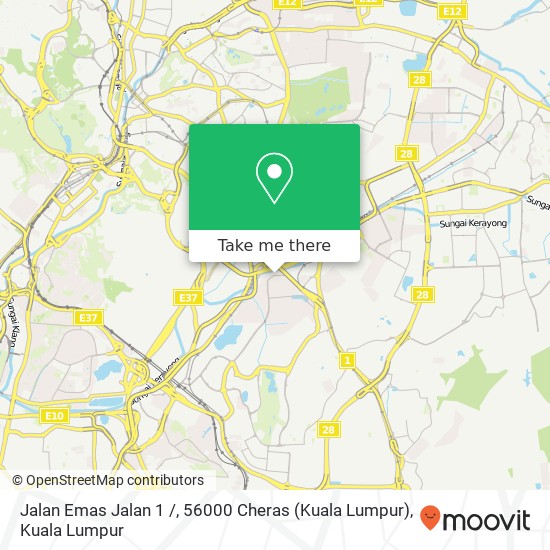 Peta Jalan Emas Jalan 1 /, 56000 Cheras (Kuala Lumpur)