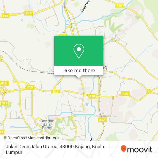 Peta Jalan Desa Jalan Utama, 43000 Kajang
