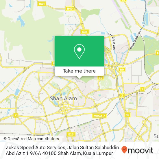 Peta Zukas Speed Auto Services, Jalan Sultan Salahuddin Abd Aziz 1 9 / 6A 40100 Shah Alam