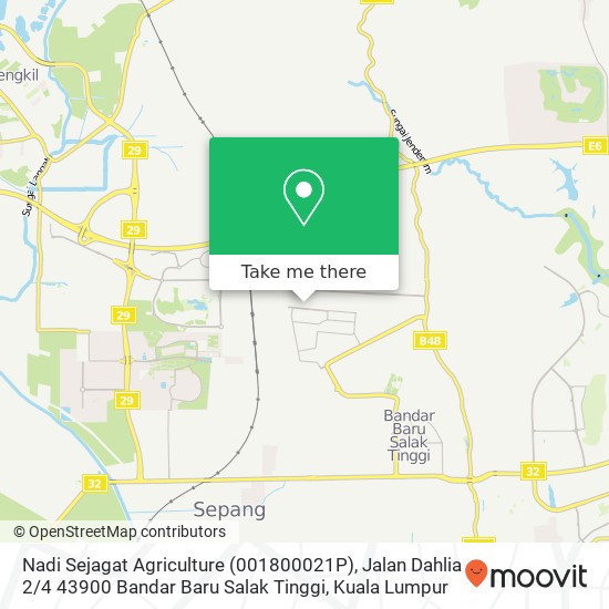 Peta Nadi Sejagat Agriculture (001800021P), Jalan Dahlia 2 / 4 43900 Bandar Baru Salak Tinggi