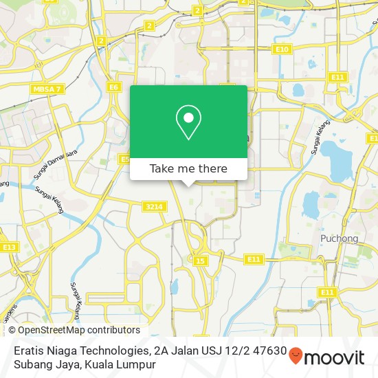 Peta Eratis Niaga Technologies, 2A Jalan USJ 12 / 2 47630 Subang Jaya